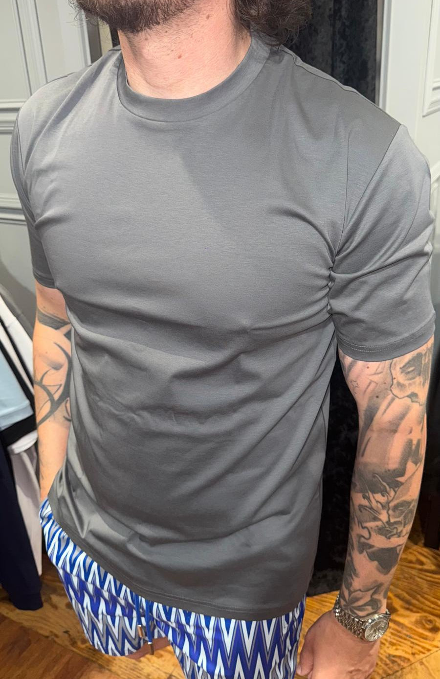 Mosquito Plain Mercerized T-Shirt - Grey